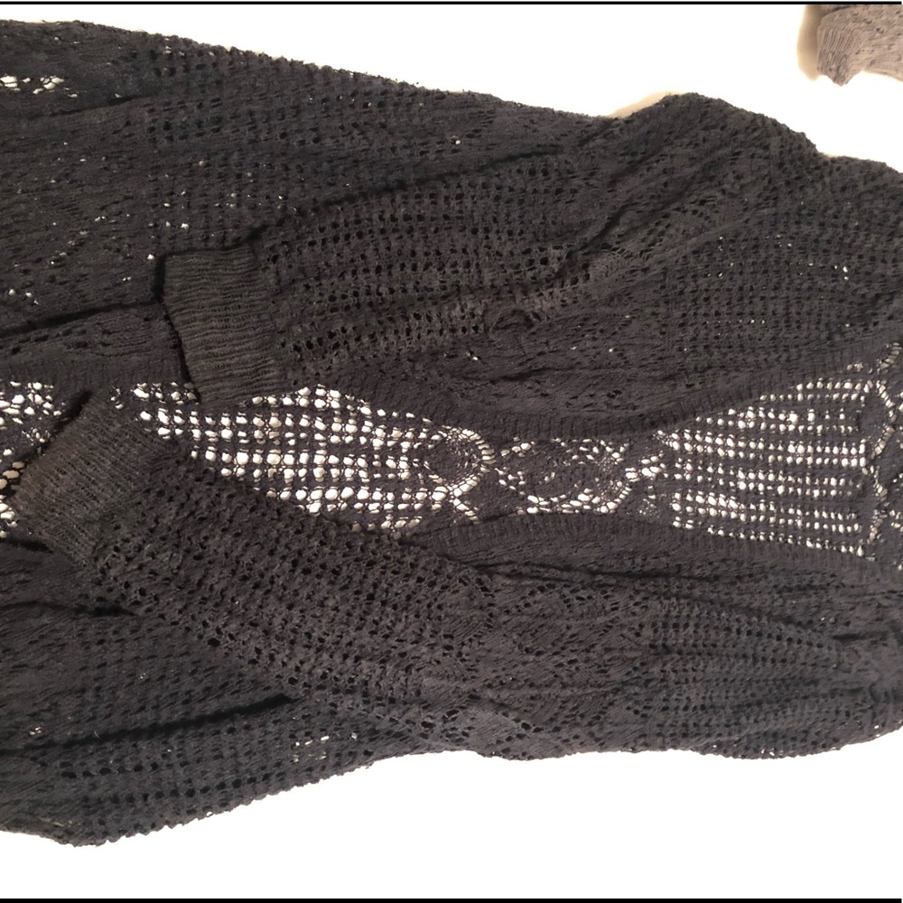 Black crochet cardigan